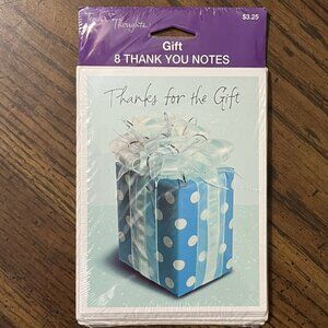Tender Thoughts 8 Thank You Notes & Envelopes Thanks For The Gift W/ Checklist